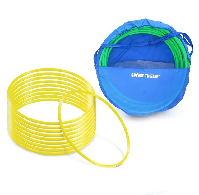 Gymnastikkringer Pvc 50 cm | Gul 50 cm | 10 stk med oppbevaringsbag 