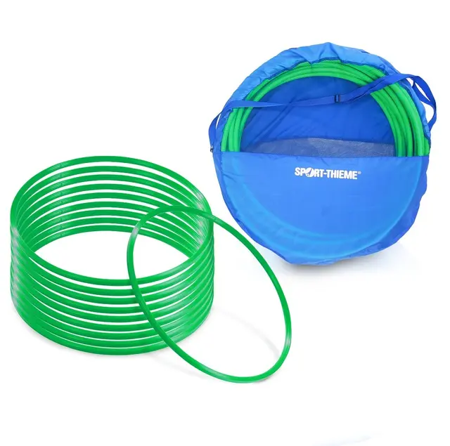 Gymnastikkringer Pvc 50 cm | Grønn 50 cm | 10 stk med oppbevaringsbag 